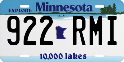 MN license plate 922RMI