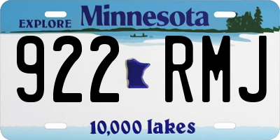 MN license plate 922RMJ