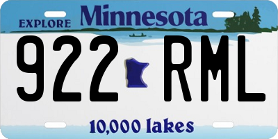 MN license plate 922RML