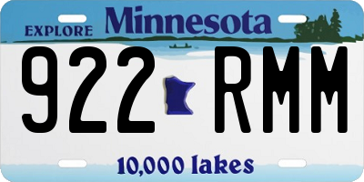 MN license plate 922RMM