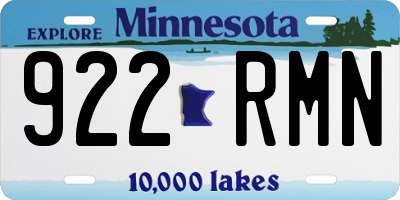 MN license plate 922RMN