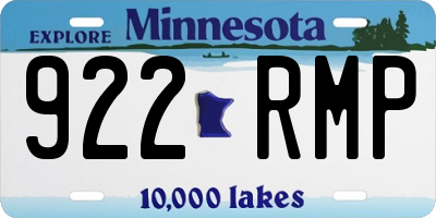 MN license plate 922RMP