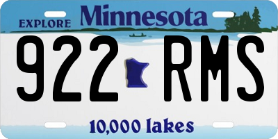 MN license plate 922RMS