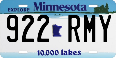 MN license plate 922RMY