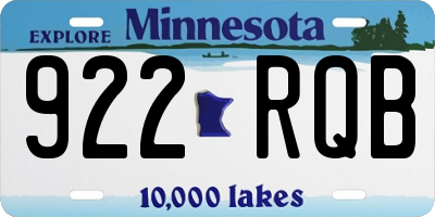 MN license plate 922RQB