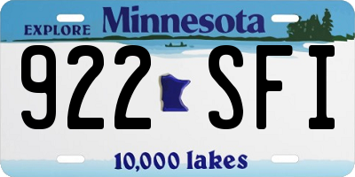 MN license plate 922SFI