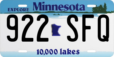 MN license plate 922SFQ