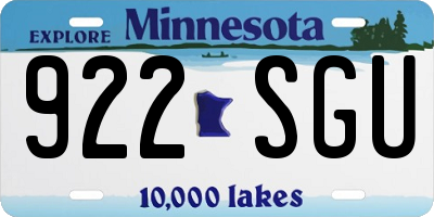 MN license plate 922SGU