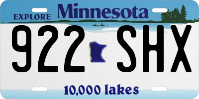 MN license plate 922SHX