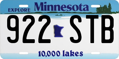 MN license plate 922STB