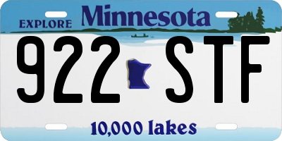 MN license plate 922STF