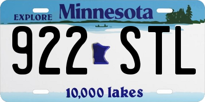 MN license plate 922STL