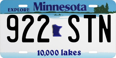 MN license plate 922STN