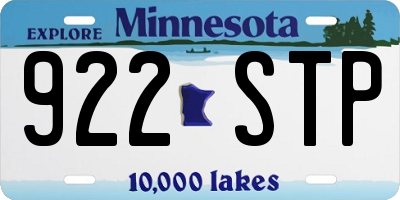 MN license plate 922STP