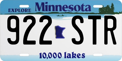 MN license plate 922STR
