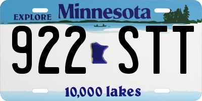 MN license plate 922STT