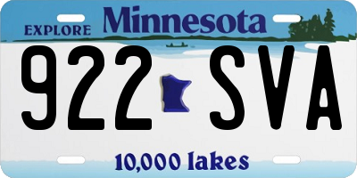 MN license plate 922SVA