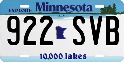 MN license plate 922SVB