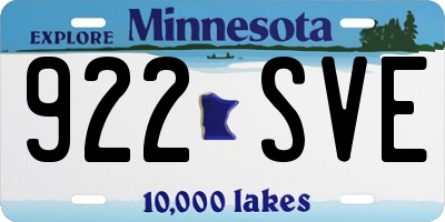 MN license plate 922SVE