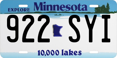 MN license plate 922SYI