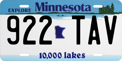 MN license plate 922TAV