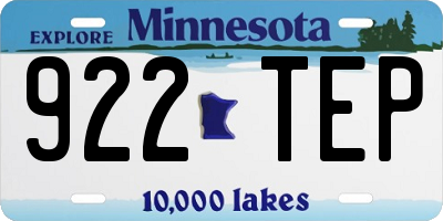 MN license plate 922TEP