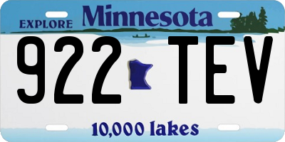 MN license plate 922TEV