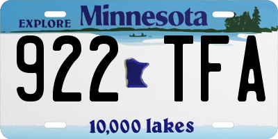 MN license plate 922TFA