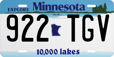 MN license plate 922TGV