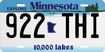MN license plate 922THI