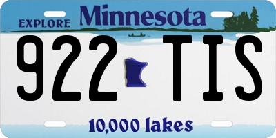 MN license plate 922TIS