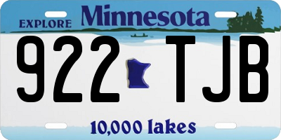 MN license plate 922TJB