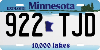 MN license plate 922TJD