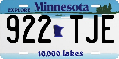 MN license plate 922TJE