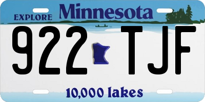 MN license plate 922TJF