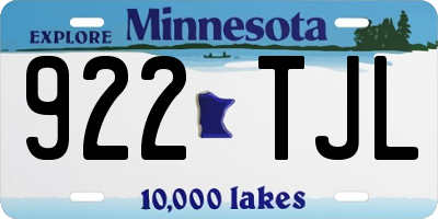 MN license plate 922TJL