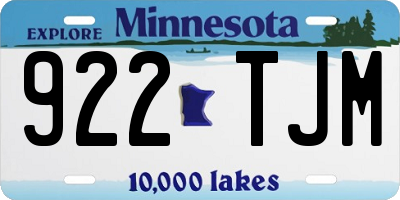 MN license plate 922TJM