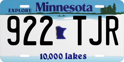 MN license plate 922TJR