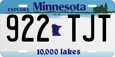 MN license plate 922TJT