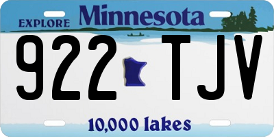 MN license plate 922TJV