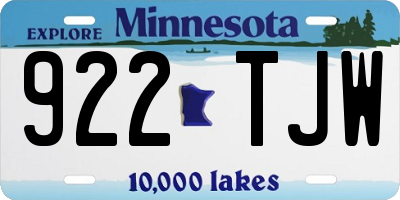 MN license plate 922TJW