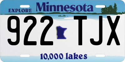 MN license plate 922TJX