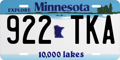 MN license plate 922TKA