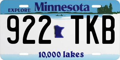 MN license plate 922TKB