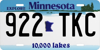 MN license plate 922TKC