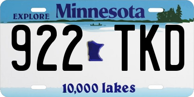 MN license plate 922TKD