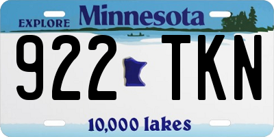 MN license plate 922TKN