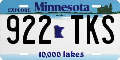 MN license plate 922TKS