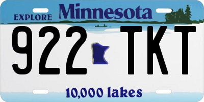 MN license plate 922TKT