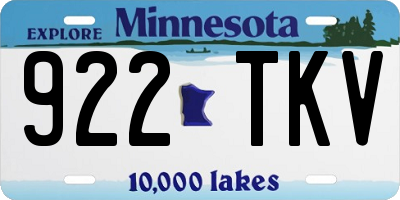MN license plate 922TKV